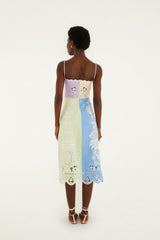 Multicolor Embroidered Midi Dress