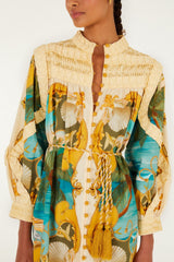 Sand Royal Sea Smocked  Mini Dress