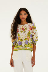 Sand Tropical Scarf Blouse