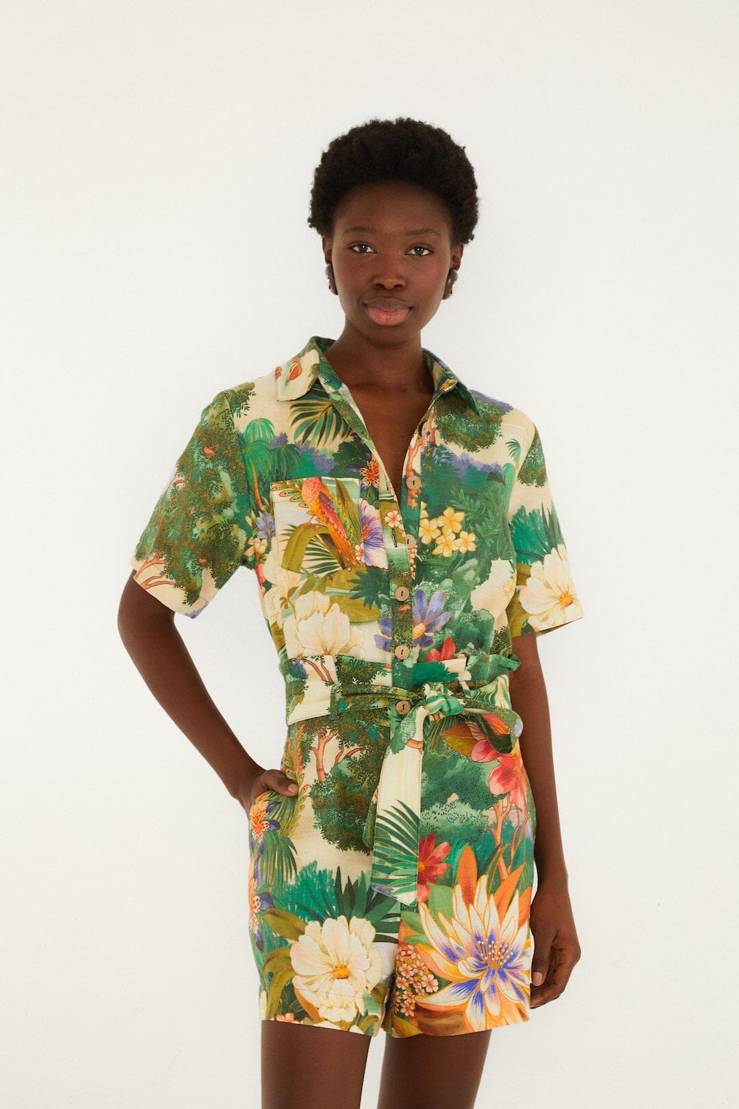 Multicolor Oriental Garden Romper
