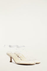 White Spaghetti Jelly Kitten Heeled Sandal