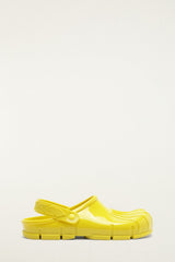 Yellow Monstera Slingback Rain Clog
