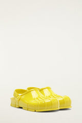 Yellow Monstera Slingback Rain Clog