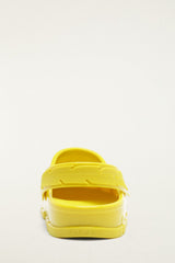 Yellow Monstera Slingback Rain Clog