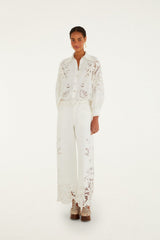 Off-White Embroidered Flowers Richelieu Shirt