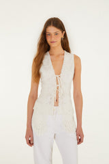Off-White Embroidered Blouse