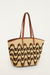 Raffia Basket Tote Bag Large