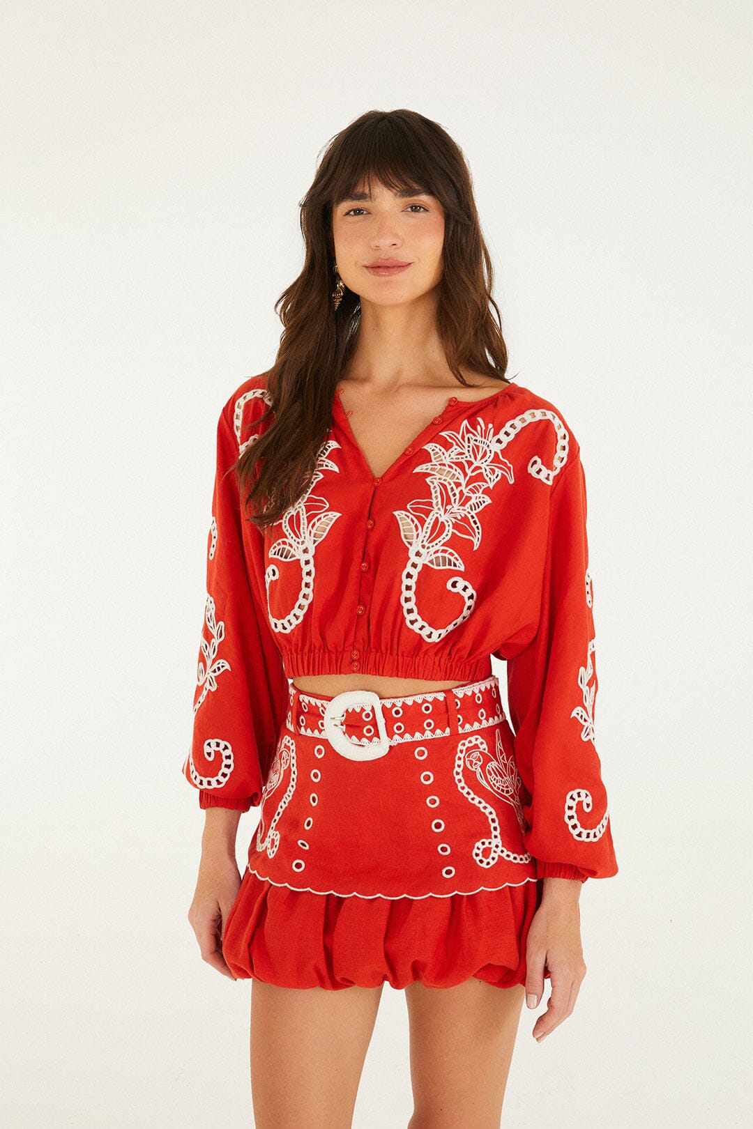 Red Richelieu Blouse
