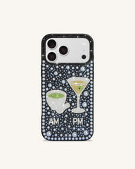 Pearl Martini Embellished Phone Case - Black