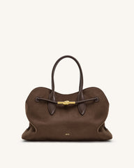 Adele Metal Rope Knot Tote Bag - Mocha Brown