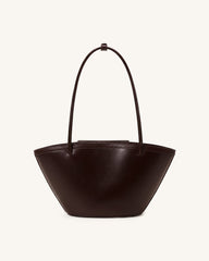 Corinne Pocket Tote Bag - Dark Brown