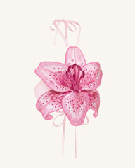 3D Lily Halter Crop Top - Pink