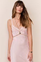 Annabeth Embroidered Satin Midi Dress
