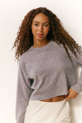 Bellman Soft Cashmere Pullover - GREY MELANGE