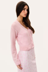 Breckie Sheer Alpaca Cardigan - BLUSHBERRY