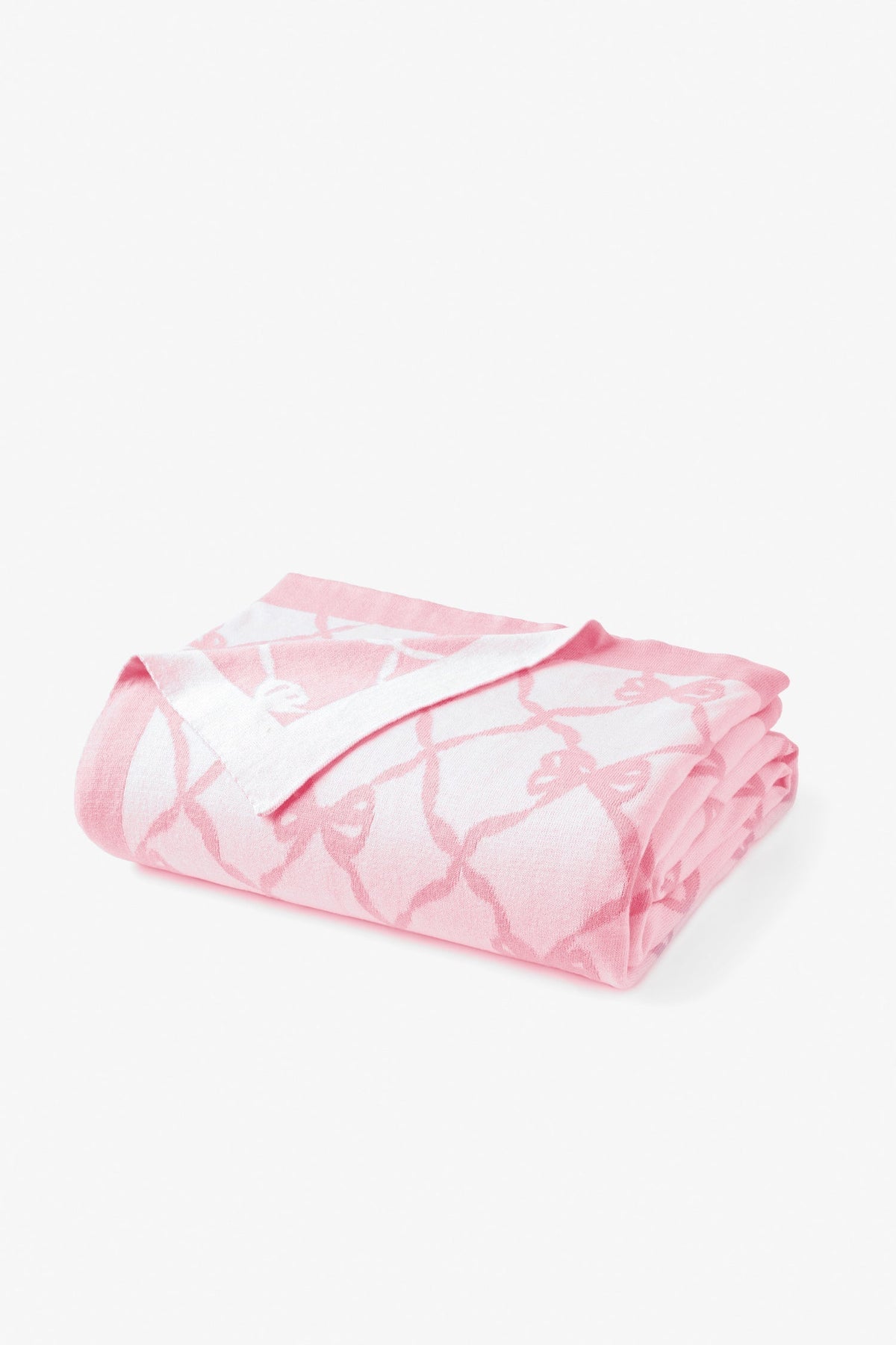 Bow Throw Blanket- PASTEL PINK