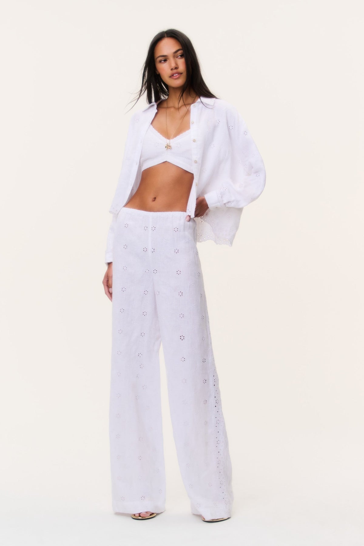 Cinna Eyelet Linen Pant