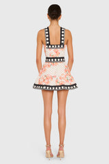 Lena Skort Romper in Hibiscus Dot