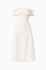 CURAAE Elen Off Shoulder Midi Dress in White