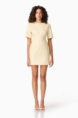 CURAAE Airlie Short Sleeve Mini Dress in Yellow