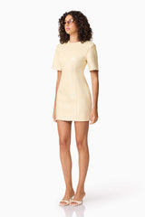 CURAAE Airlie Short Sleeve Mini Dress in Yellow