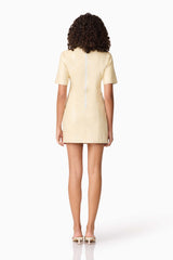 CURAAE Airlie Short Sleeve Mini Dress in Yellow