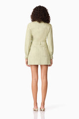 CURAAE Gretal Long Sleeve Mini Dress in Green