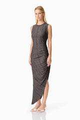 CURAAE Lavania Asymmetrical Midi Dress in Grey