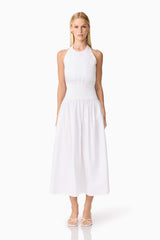 CURAAE Belle Halter Midi Dress in White