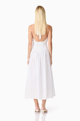 CURAAE Belle Halter Midi Dress in White