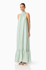 CURAAE Isaline Halter Maxi Dress in Sage Green