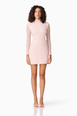CURAAE Armelle Long Sleeve Mini Dress in Pink