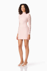 CURAAE Armelle Long Sleeve Mini Dress in Pink