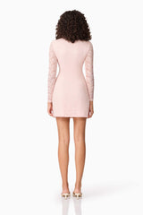 CURAAE Armelle Long Sleeve Mini Dress in Pink