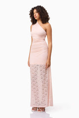 CURAAE Armelle Lace Maxi Dress in Pink