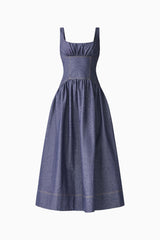 CURAAE Vana Denim Maxi Dress in Blue