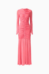 CURAAE Cleo Long Sleeve Maxi Dress in Pink