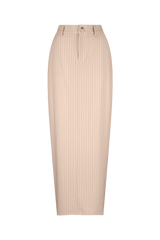 CURAAE Aveline Pinstripe Maxi Skirt In Beige