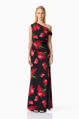 CURAAE Valetta Floral Set in Black & Red