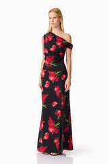 CURAAE Valetta Floral Set in Black & Red