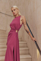 CURAAE Kendall Sleeveless Maxi Dress in Pink