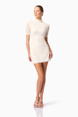 CURAAE Aura Short Sleeve Mini Dress In White