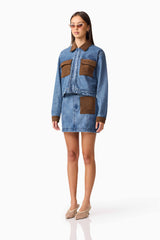 CURAAE Rhea Denim Jacket & Skirt Set