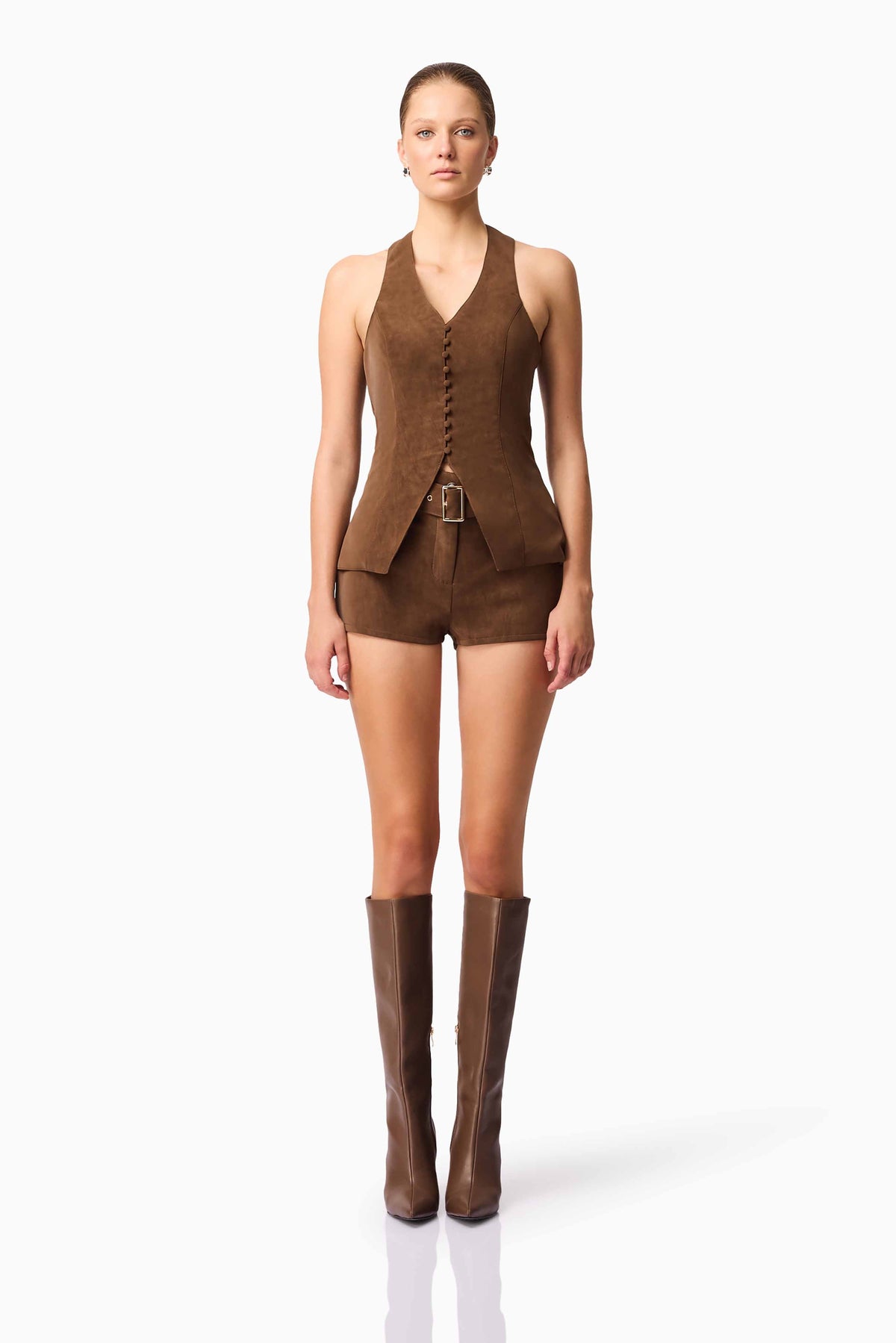 CURAAE Venus Suede Set in Brown