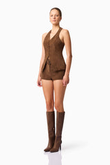 CURAAE Venus Suede Set in Brown