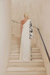 CURAAE Matilda One Shoulder Satin Maxi Dress