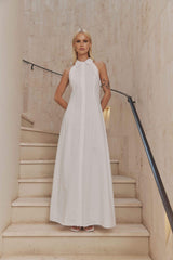 CURAAE Chelsea Sleeveless Maxi Dress in White