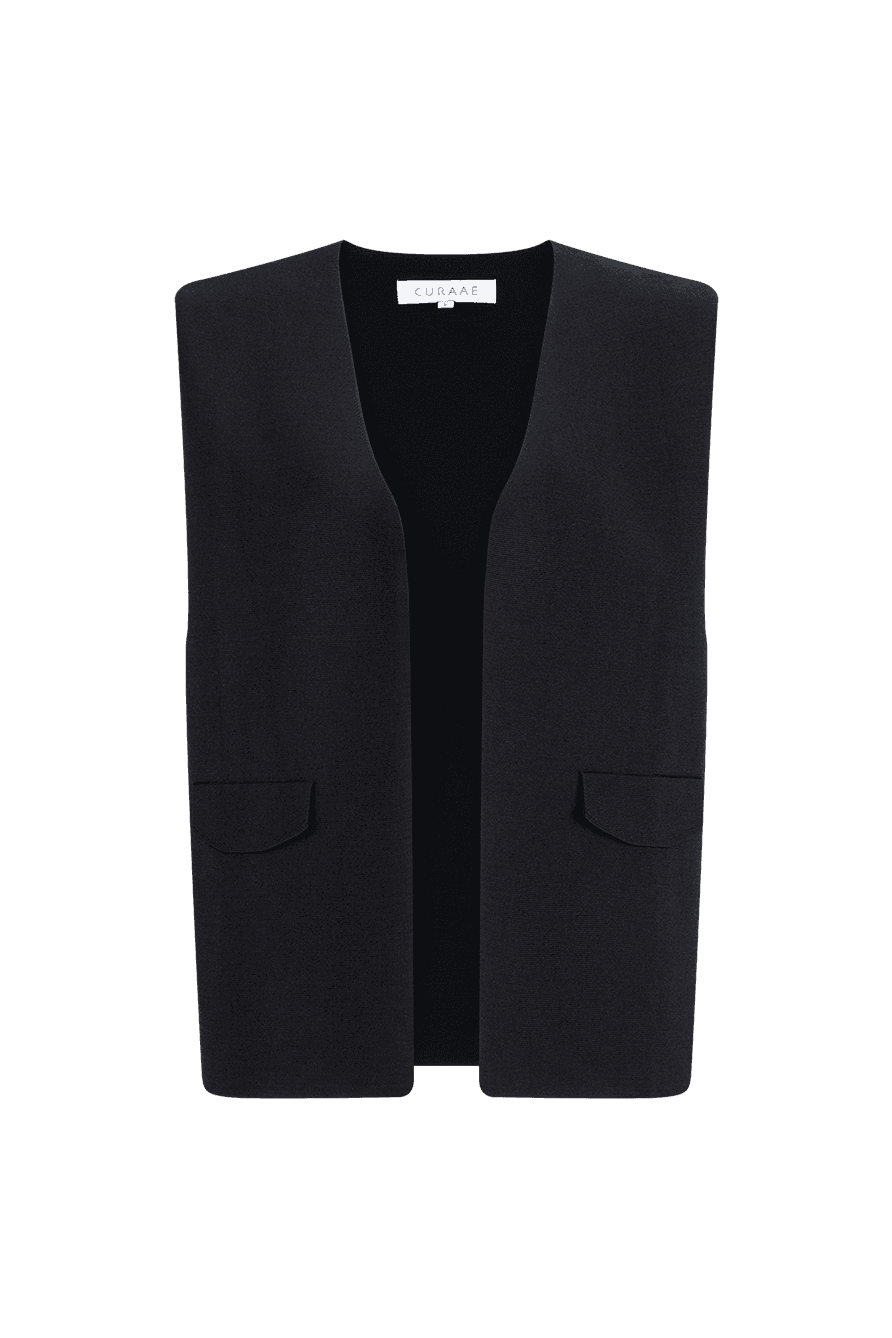CURAAE Windsor Knit Vest in Black