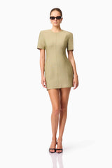 CURAAE Dua Short Sleeve Mini Dress in Green