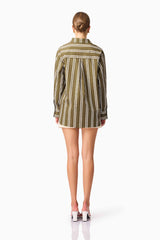 CURAAE Giverny Stripped Shirt in Green